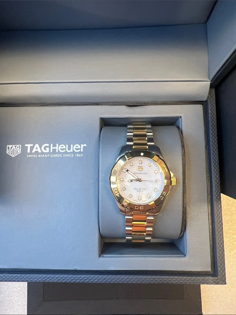 Tag Heuer Ladies Aquaracer SS and Gold w/Diamond markers - WBD1322.BB0320